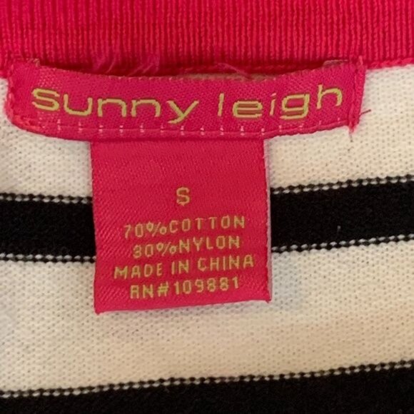Sunny Leigh Black White Striped Cardigan Sweater Women’s Small - Picture 5 of 9